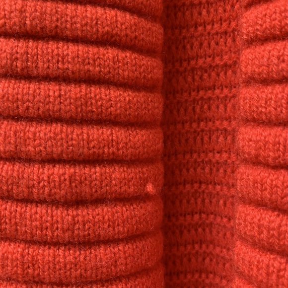 Laura Biagiotti Donna Pure Cashmere Cardigan Size UK 14 Orange Pockets Long - Picture 8 of 12